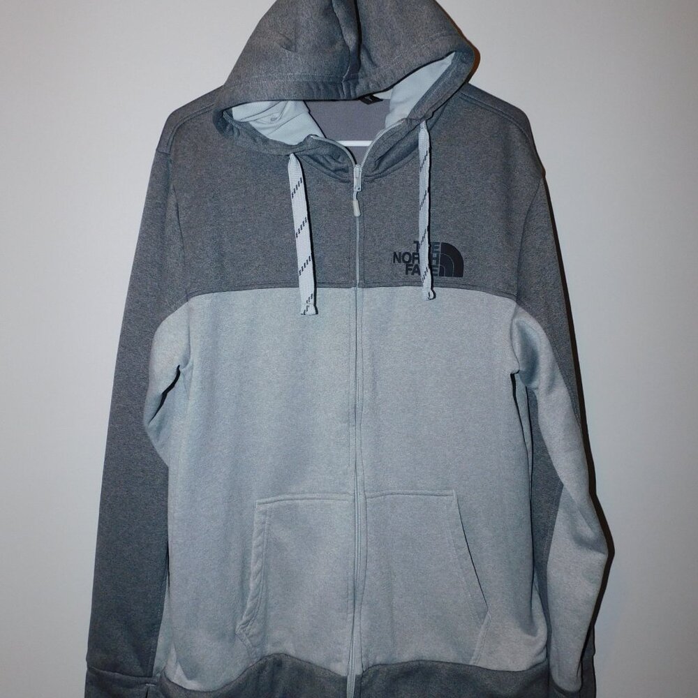 The North Face fleece surgent bloc full zip up hoodie sweatshirt - gray XL